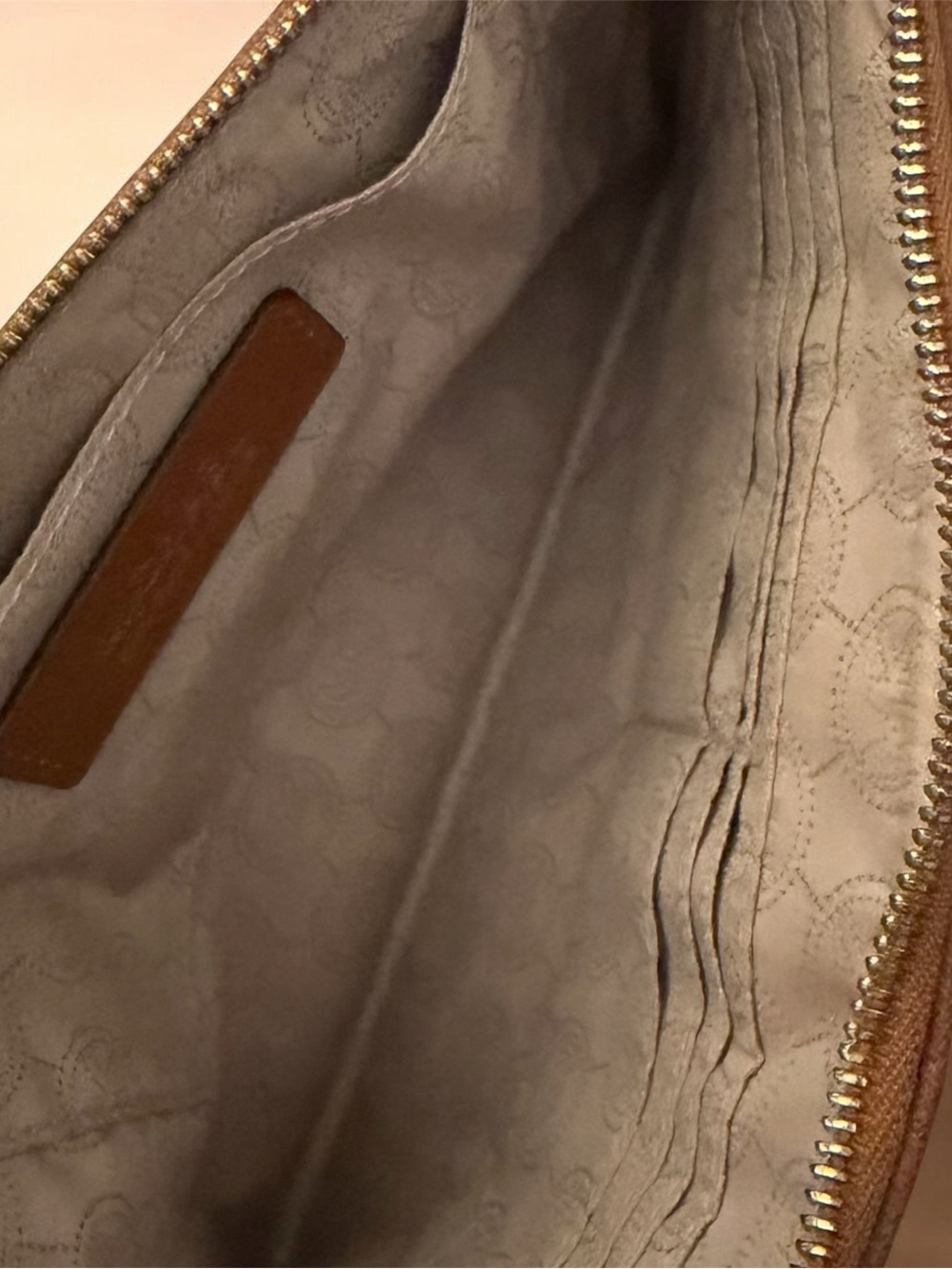 Michael Kors Brown Leather Studded Carry Pouch/ Clutch with Gold Hardware Studs - Picture 4 of 6